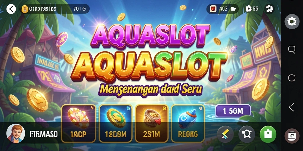 Screenshot gameplay AQUASLOT menampilkan aksi seru dan grafis menawan.