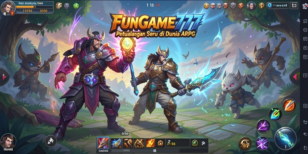 Screenshot gameplay FUNGame777 menampilkan aksi seru di dunia ARPG.