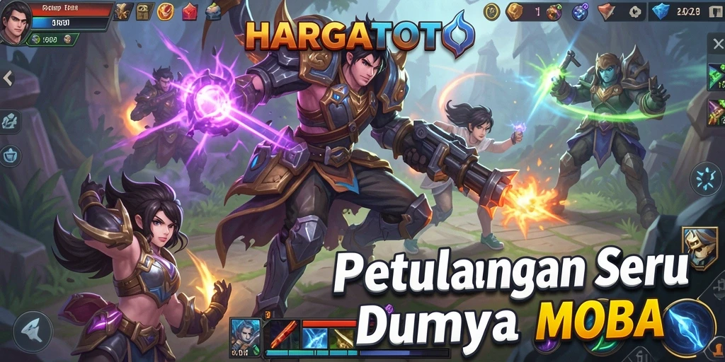 Tangkapan layar HARGATOTO menampilkan pertarungan seru di arena MOBA.