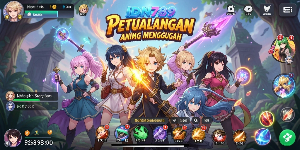Tampilan gameplay menakjubkan dari IDN789 dengan karakter Anime yang dinamis.