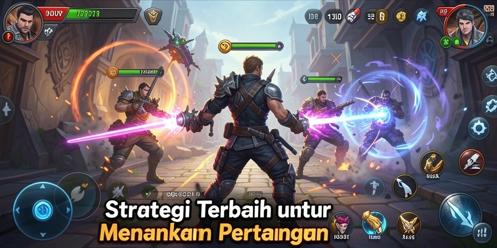 Tampilan seru gameplay IDNSCORE dalam pertempuran strategi.