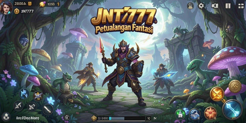 Tampilan gameplay epik dalam JNT777 dengan karakter yang beraksi.