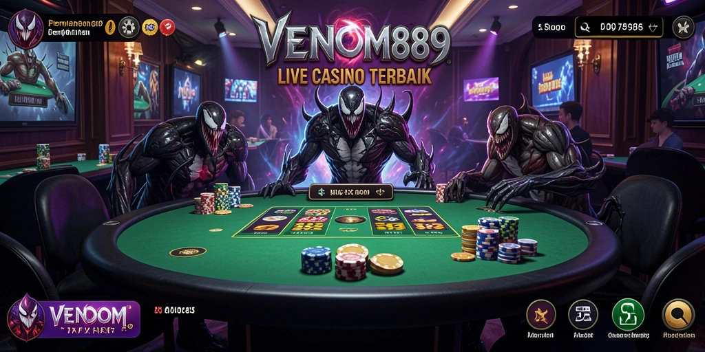 Tampilan gameplay Live Casino yang mendebarkan di VENOM889.